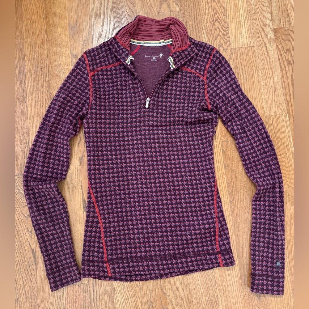Smartwool quarterzip wool sweater thermal top women’s XS